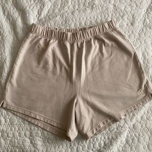 ADIDAS cream fleece shorts, medium